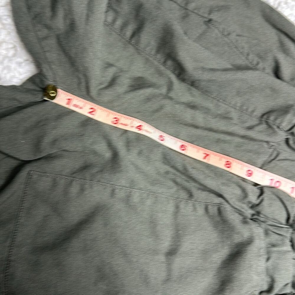 CiSono Linen Collection Olive Green Paperbag Waist Straight Leg PullOn Pant EE13 - Picture 9 of 13